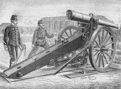 Cañón de asedio de 155 mm del Coronel de Bange. En “Álbum de la Ciencia”, Éditions Jouvet de Unknown artist