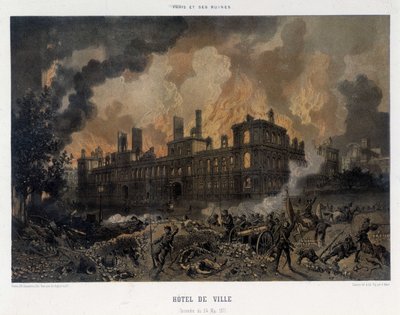 Comuna de París: El incendio del Ayuntamiento de París el 24 de mayo de Unknown artist