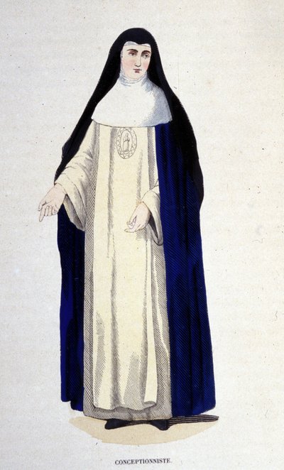 Concepcionista, grabado de un álbum sobre órdenes religiosas, París de Unknown artist