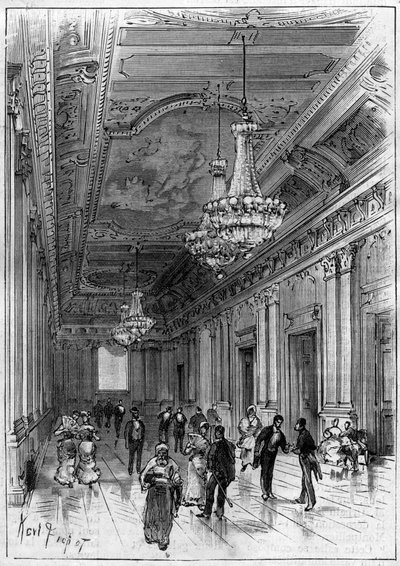 Teatro de Constantina en Argelia construido por el arquitecto Paul Jean Gion (1838-1904) entre 1877 y 1883 - la galería de acceso de Unknown artist