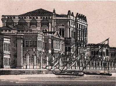 Constantinopla, Turquía: vista del Palacio Imperial en Dolma Baggsche. En "El Mundo Ilustrado 168 vistas". Sin fecha (finales del siglo XIX). de Unknown artist