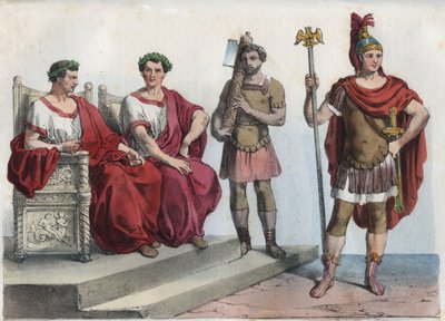 Cónsul y lictores en la antigua Roma - grabado de “Usi e Costumi di Tutti i Popoli dell