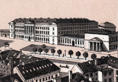 Copenhague, Dinamarca: vista del castillo de Christiansborg. en "El mundo ilustrado 168 vistas" Sin fecha (finales del siglo XIX) de Unknown artist