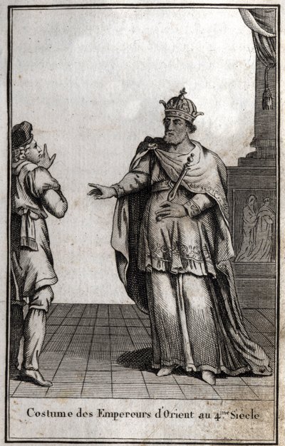 Traje de los emperadores orientales en el siglo IV. Grabado en “Beaute de l