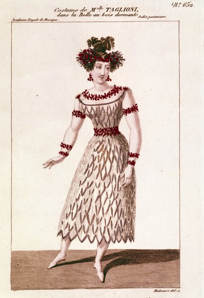 Vestuario de la bailarina Maria Taglioni (1804-1884) en el ballet 