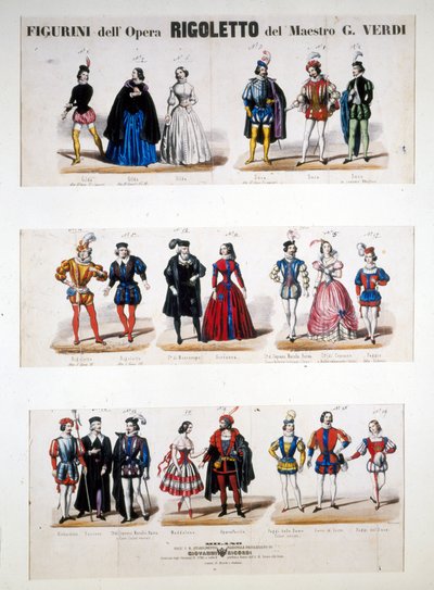 Vestuario de “Rigoletto” de Giuseppe Verdi, basado en la novela “El Rey se divierte” de Victor Hugo de Unknown artist