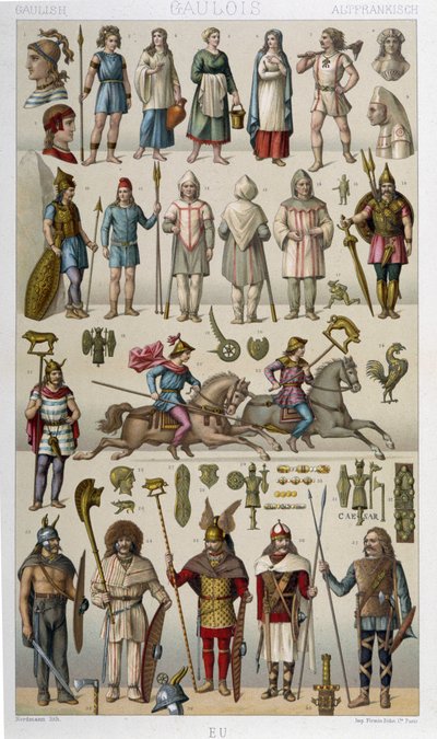 Trajes, armaduras y armas de los galos y sus guerreros de Unknown artist
