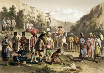 Trajes del reino de Ta Ly, sur de China. Atlas del viaje de exploración a Indochina durante los años 1866 - 1868, editado por F. Garnier de Unknown artist