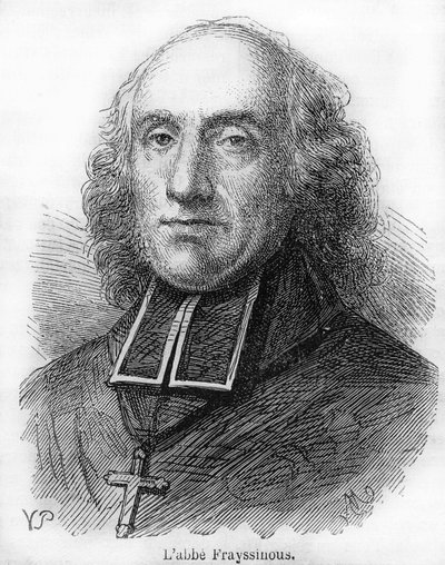 Conde Denis de Frayssinous (1765-1841), prelado francés, obispo de Hermópolis, ministro de asuntos eclesiásticos e instrucción pública. Grabado de 1844 de Unknown artist