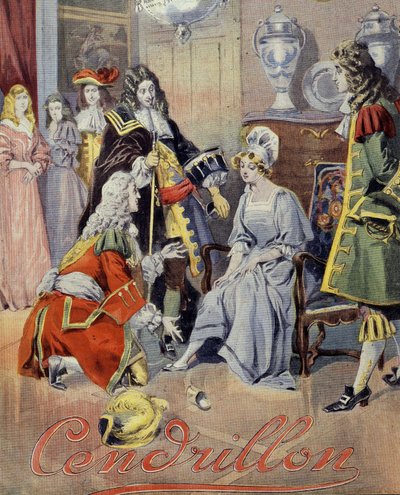 Portada de "Cenicienta", cuento de Perrault (prueba de zapatos) de Unknown artist