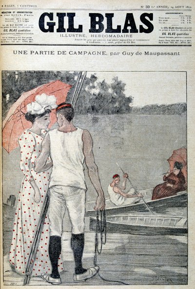 Portada de “Gil Blas” ilustrando “Una parte de la campaña” de Guy de Maupassant. 14/08/1892 de Unknown artist