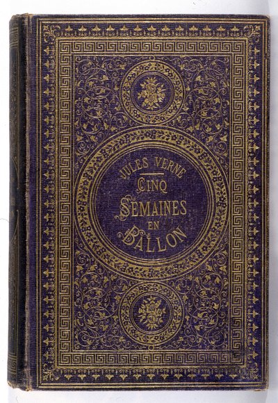 Portada del libro "Cinco semanas en globo", novela de Jules Verne de Unknown artist
