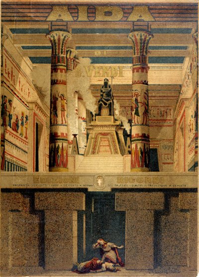 Portada de la primera partitura de “Aida” de Giuseppe Verdi. Edición Ricordi de Unknown artist