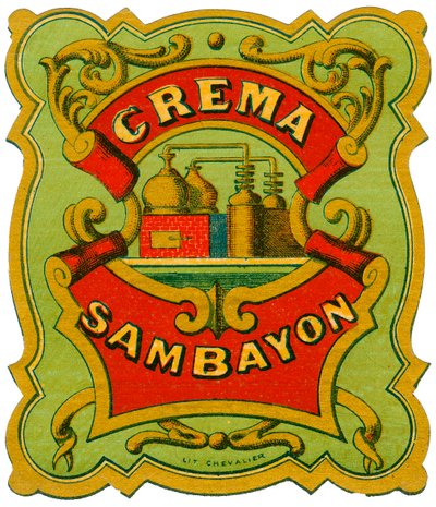 Anuncio de alcohol Crema Sambayón (Cromolitografía, finales del siglo XIX) de Unknown artist