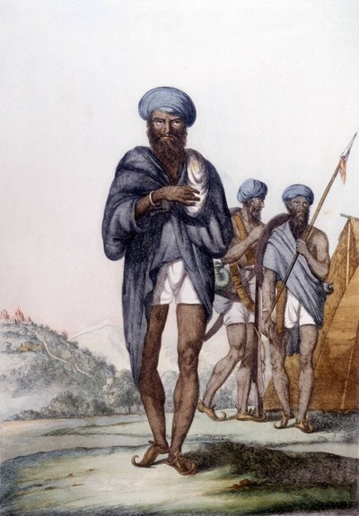 Cultura, civilización y sociedad india: retrato de un sij, religión de India. de Unknown artist
