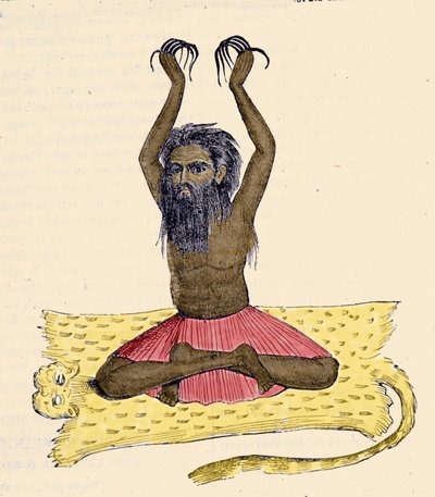 Cultura, civilización y sociedad india: Retrato de un faquir con uñas largas, India de Unknown artist
