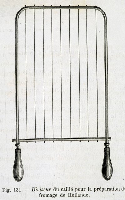 Divisor de cuajada para la preparación de queso holandés - en "Las maravillas de la industria" de Louis Figuier de Unknown artist