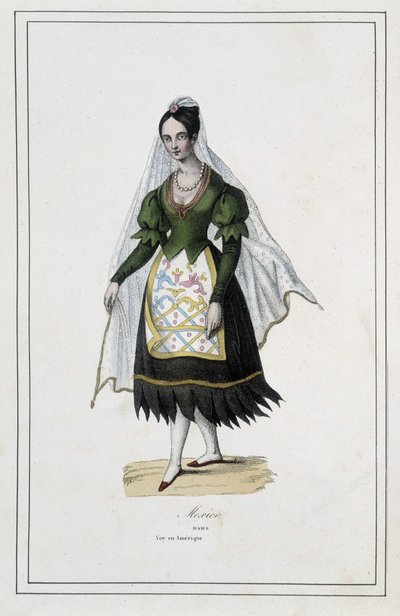 Dama de México - en “Los diferentes pueblos de la tierra” de Padre Paul Jonhanneaud, Librería de Buenos libros de Unknown artist