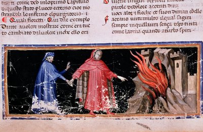 Dante y Virgilio en las puertas del infierno (canto 3 del Infierno, en la Divina Comedia) de Unknown artist