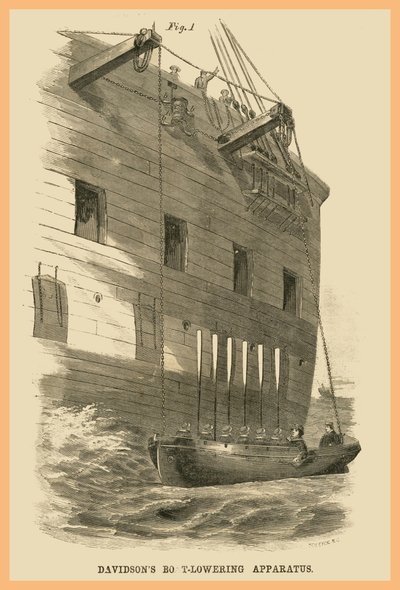Aparato de descenso de barcos Davidons de Unknown Artist