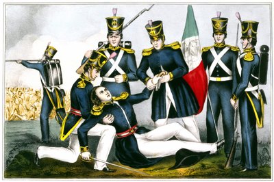 Muerte del Coronel Clay, Batalla de Buena Vista en 1847, Guerra Mexicana. de Unknown artist
