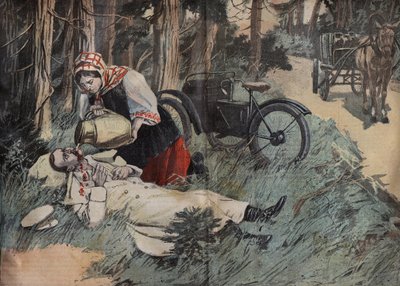 Muerte del Gran Duque Jorge Alexandrovich de Rusia (1871-1899), en Abbas Tuman (Cáucaso) - grabado de Le-Pelerin de 1899 de Unknown artist