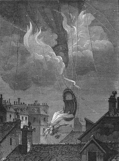 Muerte de Madame Blanchard (su globo) de Unknown artist