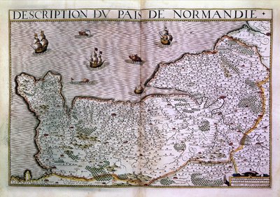 Descripción del país de Normandía. Mapa de la región de Normandía en 1620 de Unknown artist
