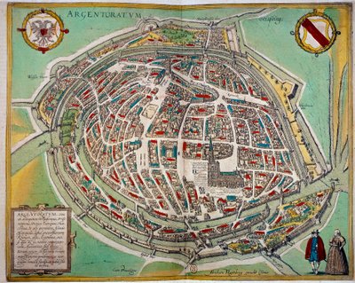 Mapa detallado de la ciudad de Estrasburgo realizado por Abraham Hogenberg (ca. 1608-1653). Grabado del siglo XVII París B.N. de Unknown artist