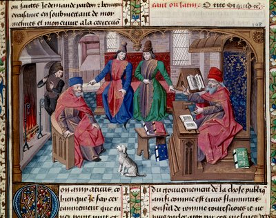 Diálogo entre Tulle, Atticus, Escipión el Africano y Lelio cónsul romano de Unknown artist