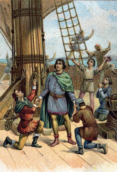 Descubrimiento de América por Cristóbal Colón en 1492 de Unknown artist