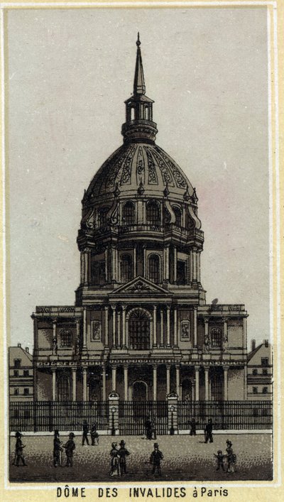 Cúpula de los Inválidos en París. Cromolitografía de finales del siglo XIX de Unknown artist