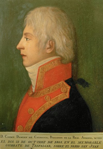 Don Cosme Damián de Churruca, Brigadier de la Real Armada Española (pintura sobre lienzo) de Unknown Artist
