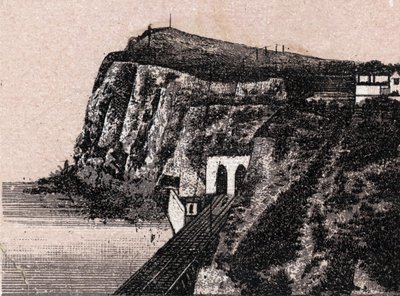 Dover, Inglaterra: vista del Acantilado de Shakespeare (Acantilado de Shakespeare en Dover). en "El mundo ilustra 168 vistas" Sin fecha (finales del siglo XIX) de Unknown artist