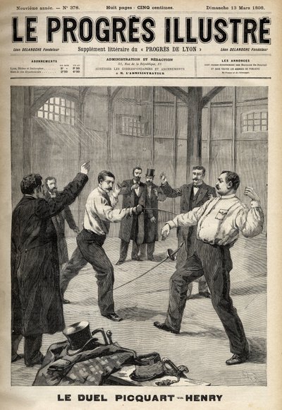 Caso Dreyfus: El duelo entre el Teniente Coronel Georges Picquart (1854-1914) y Hubert Henry (1846-1898) de Unknown artist