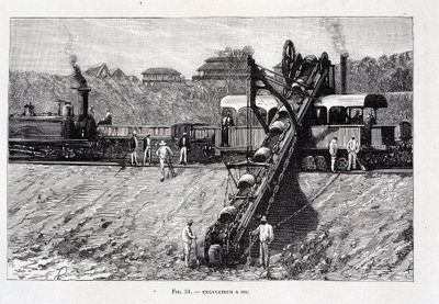 Excavadora seca en el sitio del Canal de Suez de Unknown artist
