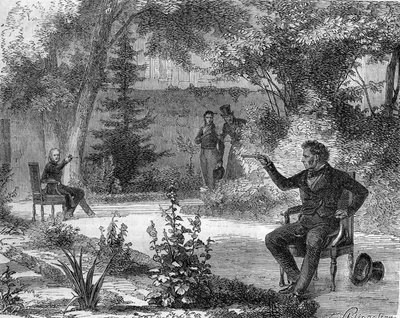 Duelo entre Benjamin Constant y Forbin des Issarts en junio de 1822. de Unknown artist