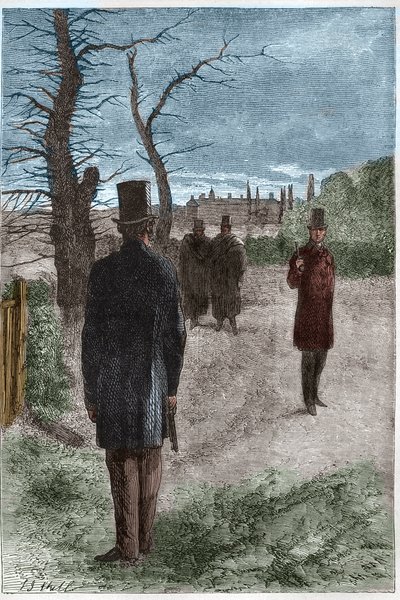Duelo entre George William Finch-Hatton, Conde de Winchilsea (1791-1858) y Arthur Wellesley, Duque de Wellington (1769-1852) en Battersea Fields, el 21 de marzo de 1829 de Unknown artist