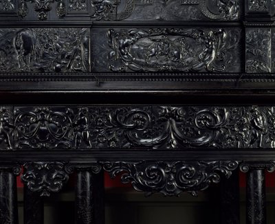 Práctica de Ébano. Horacio Cocles, héroe romano, defiende el Puente Sublicio en Roma contra el ataque de los etruscos de Porsenna en 507 a.C. Detalle. Alrededor de 1645. París. Museo del Louvre de Unknown artist