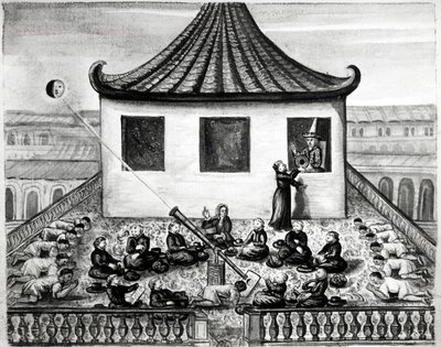 Eclipse de sol - en “Viajes del reino de Siam, histórico de 1688”. de Unknown artist