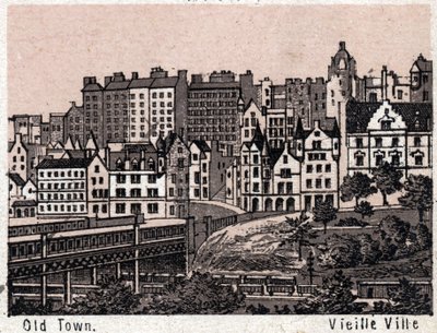 Edimburgo, Escocia: vista del casco antiguo de Edimburgo. en "El mundo ilustra 168 vistas" Sin fecha (finales del siglo XIX) de Unknown artist