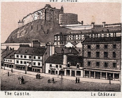 Edimburgo, Escocia: vista del castillo (Castillo en Edimburgo). en "El mundo ilustra 168 vistas" Sin fecha (finales del siglo XIX) de Unknown artist