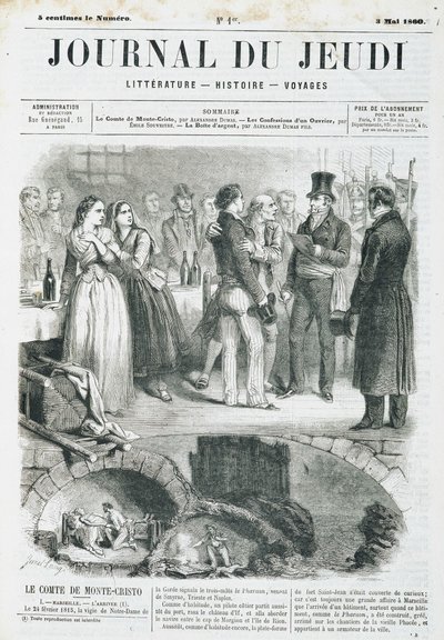 Edmond Dantès, el Conde de Montecristo (Montecristo) tiene una recepción - en “Le Journal du Jeudi” del 03/05/1860 de Unknown artist