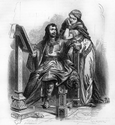 Eginardo (Einhard, Einhart, Einard, 775-840) historiador del período carolingio con Emma (Imma) su esposa de Unknown artist