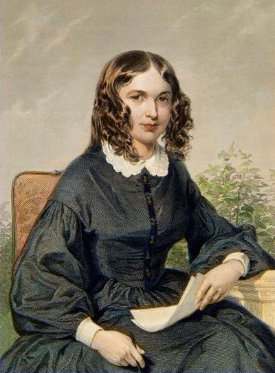 Elizabeth Barrett Browning (1806-1861) - Poeta inglesa - grabado - Elizabeth Barrett Browning poeta y feminista inglesa (1806-1861) de Unknown artist