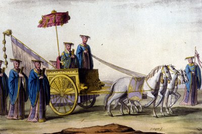 Emperador de la dinastía Ming en su carroza - en 