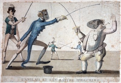 Inglés y su maestro de esgrima - siglo XIX de Unknown artist
