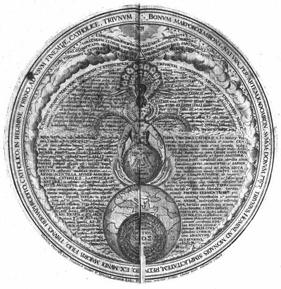 Grabado del “Amphitheatrum sapientiae aeternae” (Anfiteatro de la sabiduría eterna) (Hamburgo: n.n.) de Unknown artist