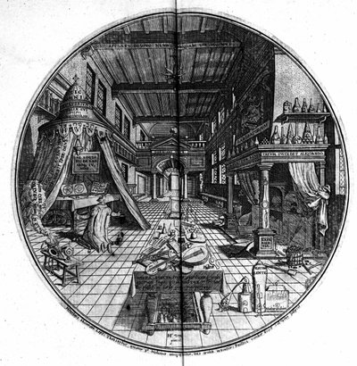 Grabado del “Amphitheatrum sapientiae aeternae” (Anfiteatro de la sabiduría eterna) (Hamburgo: n.n.) de Unknown artist