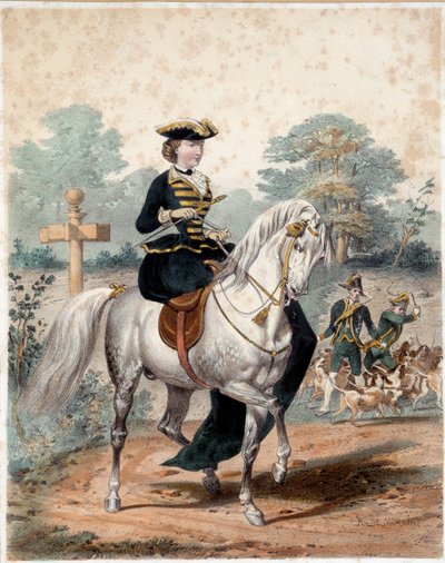 Retrato ecuestre de la emperatriz Eugenia alrededor de 1860 de Unknown artist